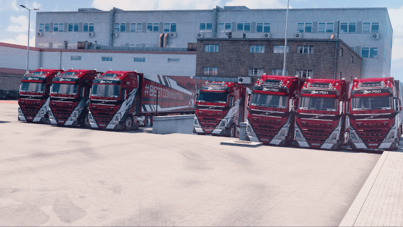 Twisted Transport convoy on the road
